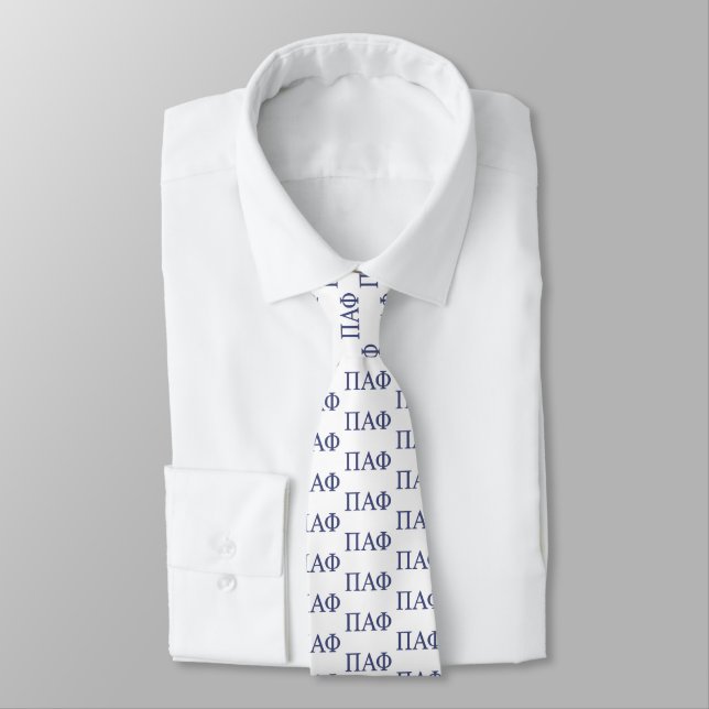 Pi Alpha Phi Fraternity Greek Letters Logo Neck Tie (Tied)