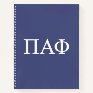 Pi Alpha Phi Fraternity Greek Letters Logo Notebook