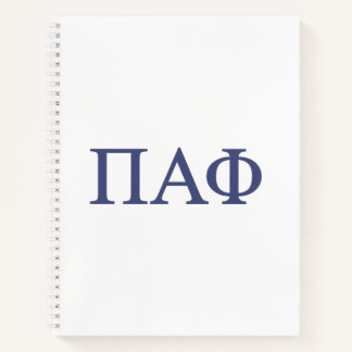 Pi Alpha Phi Fraternity Greek Letters Logo Notebook
