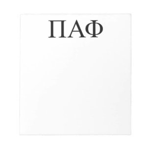Pi Alpha Phi Fraternity Greek Letters Logo Notepad
