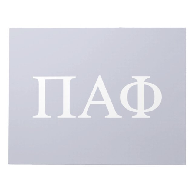 Pi Alpha Phi Fraternity Greek Letters Logo Notepad (Front)