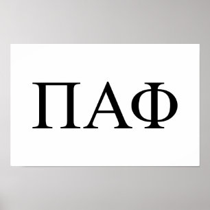 Pi Alpha Phi Fraternity Greek Letters Logo Poster