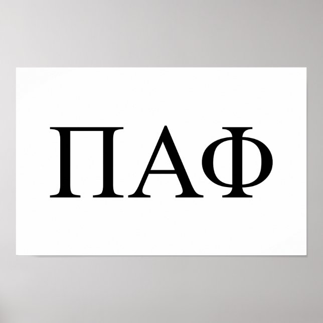 Pi Alpha Phi Fraternity Greek Letters Logo Poster (Front)