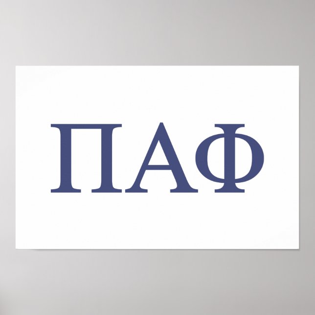 Pi Alpha Phi Fraternity Greek Letters Logo Poster (Front)