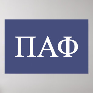 Pi Alpha Phi Fraternity Greek Letters Logo Poster