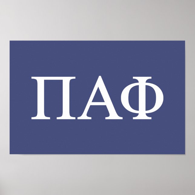Pi Alpha Phi Fraternity Greek Letters Logo Poster (Front)