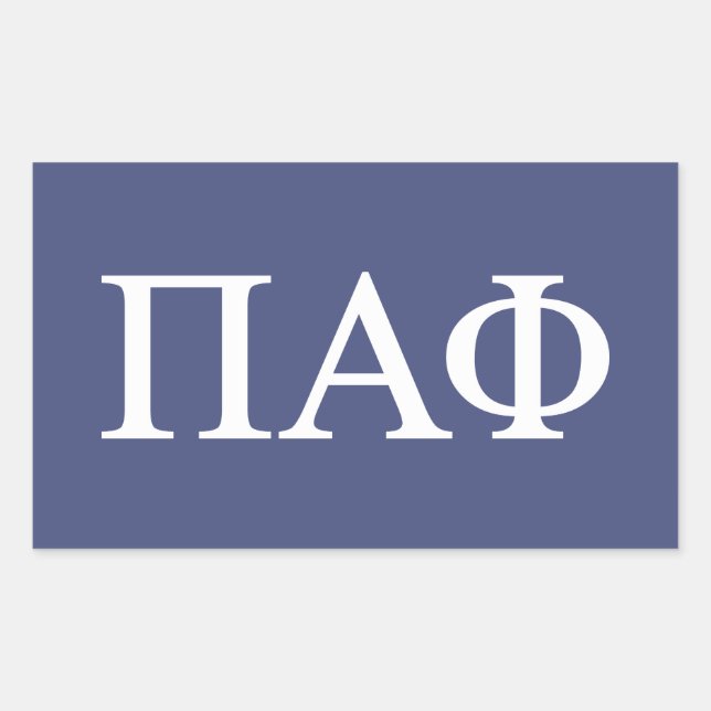 Pi Alpha Phi Fraternity Greek Letters Logo Rectangular Sticker (Front)