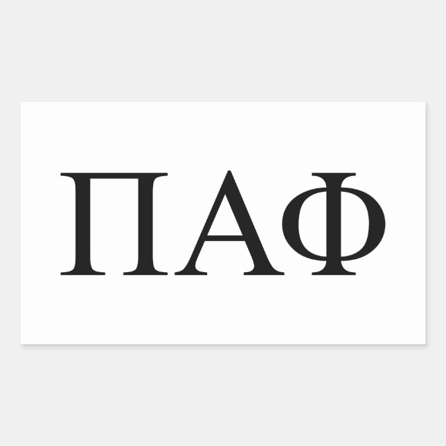 Pi Alpha Phi Fraternity Greek Letters Logo Rectangular Sticker (Front)