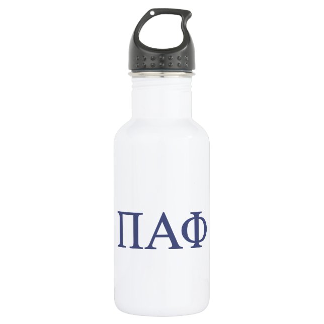 Pi Alpha Phi Fraternity Greek Letters Logo Stainless Steel Water Bottle (Front)