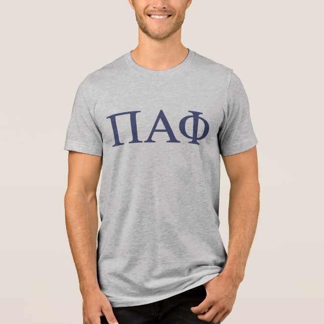Pi Alpha Phi Fraternity Greek Letters Logo Tri-Blend Shirt (Front)