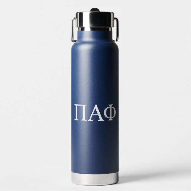 Pi Alpha Phi Fraternity Greek Letters Logo Water Bottle (Front)