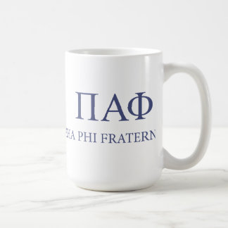 Pi Alpha Phi Fraternity Greek Letters & Wordmark Coffee Mug