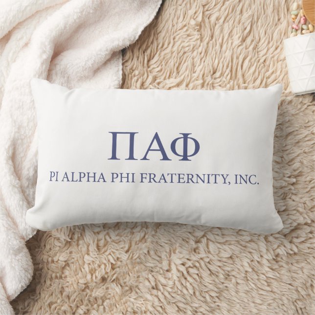 Pi Alpha Phi Fraternity Greek Letters & Wordmark Lumbar Pillow (Blanket)