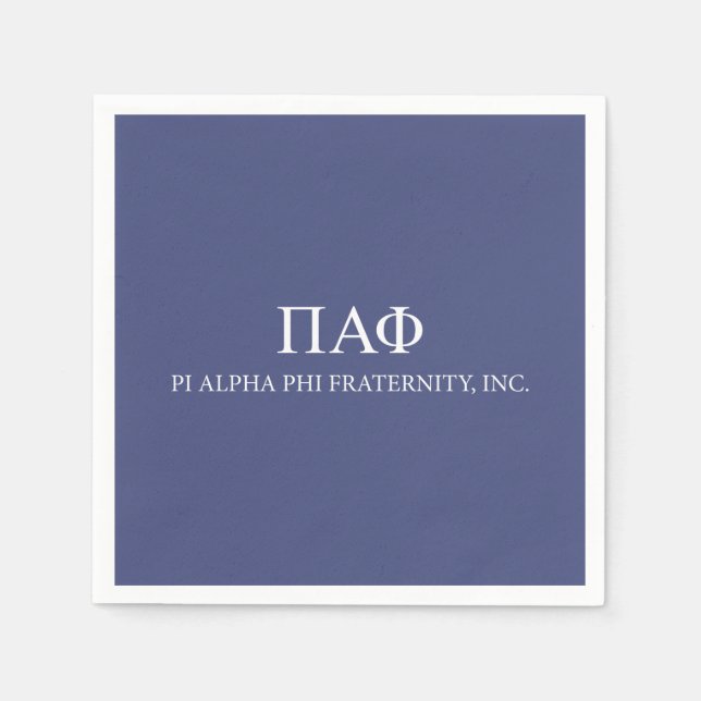 Pi Alpha Phi Fraternity Greek Letters & Wordmark Napkins (Front)