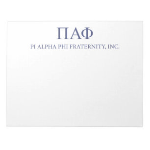 Pi Alpha Phi Fraternity Greek Letters & Wordmark Notepad