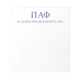Pi Alpha Phi Fraternity Greek Letters & Wordmark Notepad