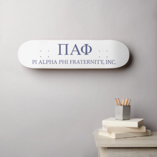 Pi Alpha Phi Fraternity Greek Letters & Wordmark Skateboard