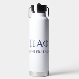 Pi Alpha Phi Fraternity Greek Letters & Wordmark Water Bottle