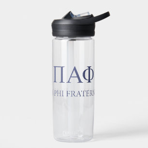 Pi Alpha Phi Fraternity Greek Letters & Wordmark Water Bottle
