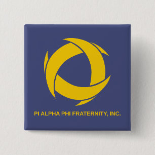Pi Alpha Phi Fraternity Logo with Full Name Button