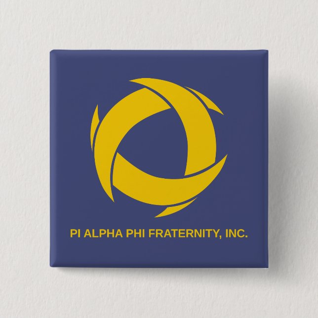 Pi Alpha Phi Fraternity Logo with Full Name Button (Front)