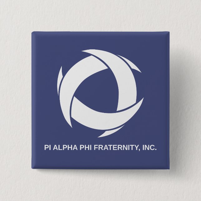 Pi Alpha Phi Fraternity Logo with Full Name Button (Front)