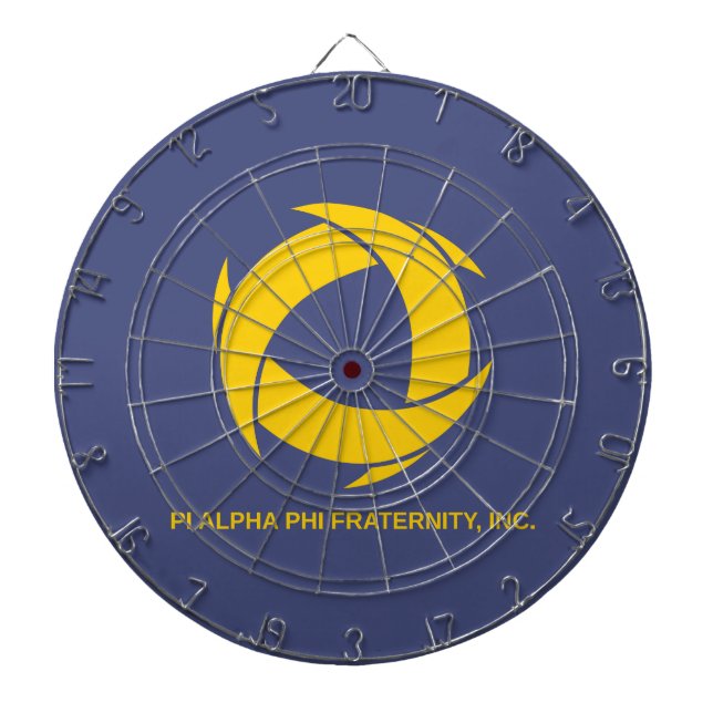 Pi Alpha Phi Fraternity Logo with Full Name Dart Board (Front)