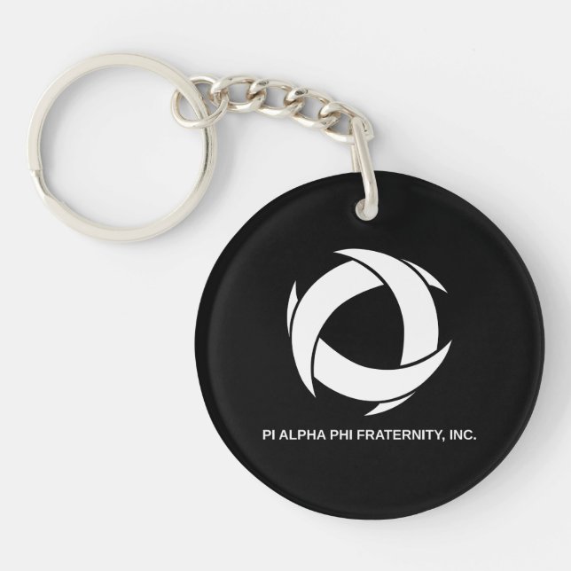 Pi Alpha Phi Fraternity Logo with Full Name Keychain (Front)