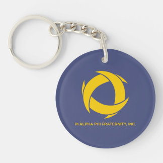 Pi Alpha Phi Fraternity Logo with Full Name Keychain