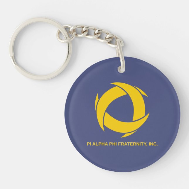 Pi Alpha Phi Fraternity Logo with Full Name Keychain (Front)