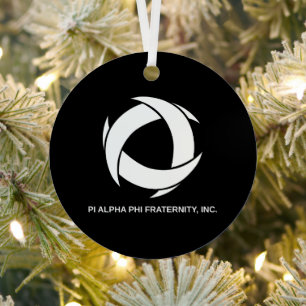 Pi Alpha Phi Fraternity Logo with Full Name Metal Ornament