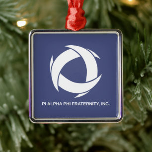 Pi Alpha Phi Fraternity Logo with Full Name Metal Ornament