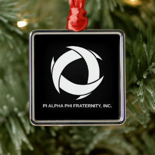 Pi Alpha Phi Fraternity Logo with Full Name Metal Ornament