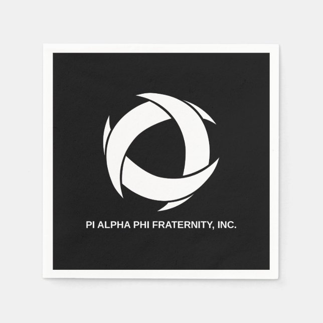 Pi Alpha Phi Fraternity Logo with Full Name Napkins (Front)