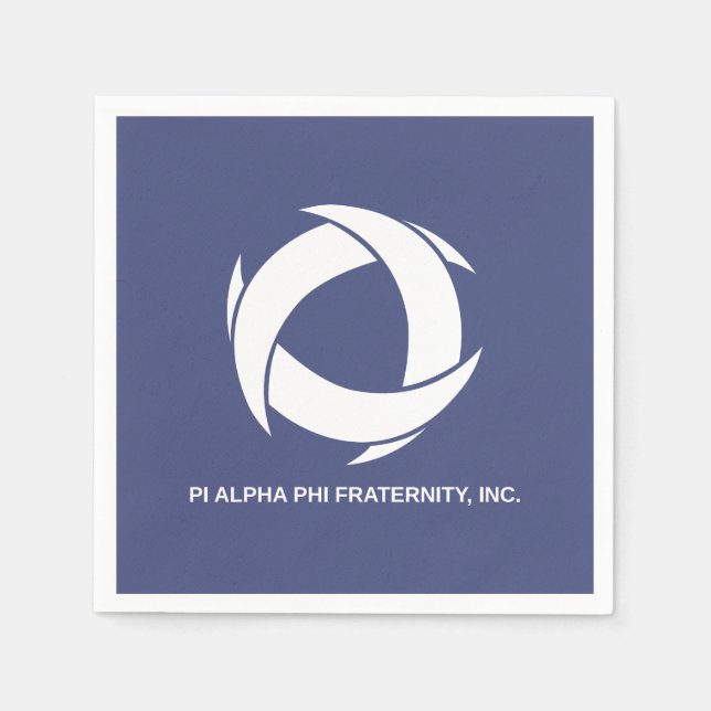 Pi Alpha Phi Fraternity Logo with Full Name Napkins (Front)