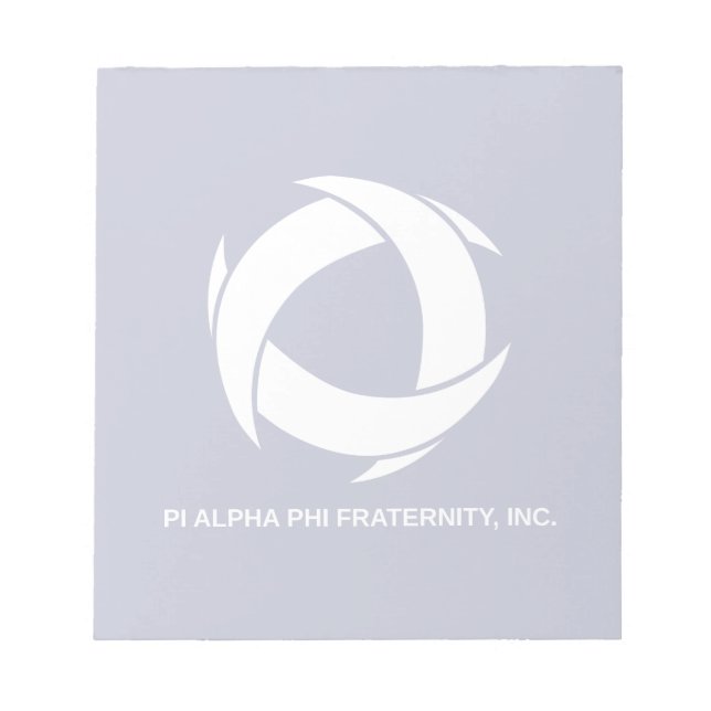 Pi Alpha Phi Fraternity Logo with Full Name Notepad (Front)