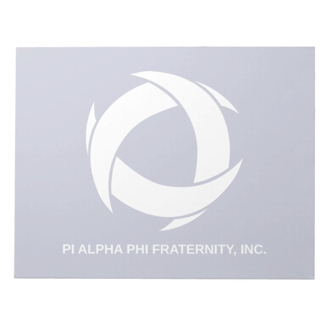 Pi Alpha Phi Fraternity Logo with Full Name Notepad (Front)
