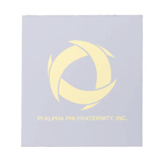 Pi Alpha Phi Fraternity Logo with Full Name Notepad