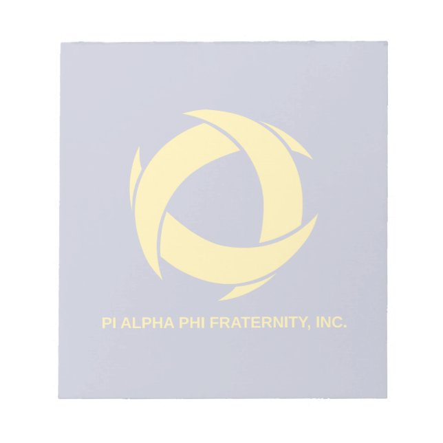 Pi Alpha Phi Fraternity Logo with Full Name Notepad (Front)