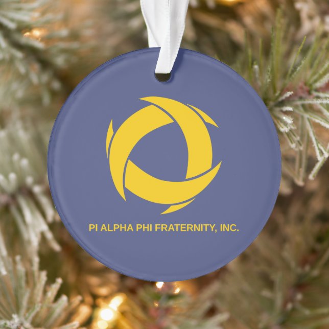 Pi Alpha Phi Fraternity Logo with Full Name Ornament (Tree)