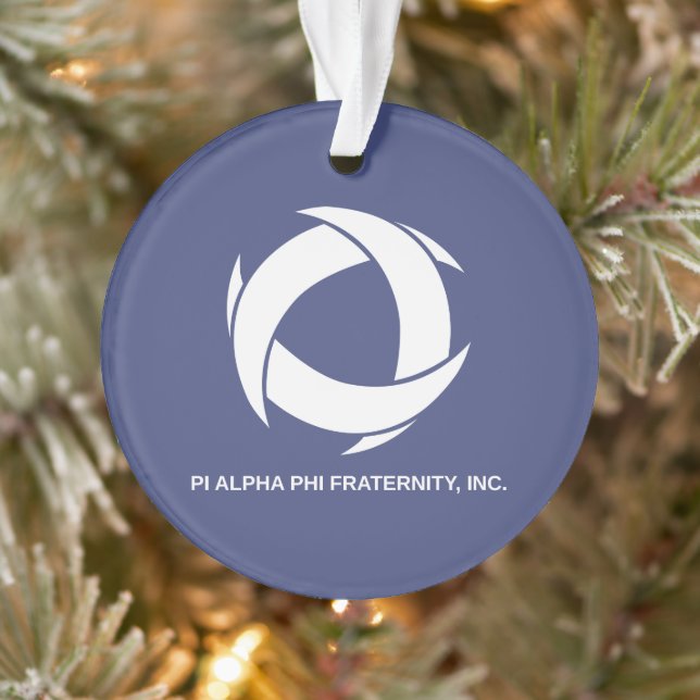 Pi Alpha Phi Fraternity Logo with Full Name Ornament (Tree)