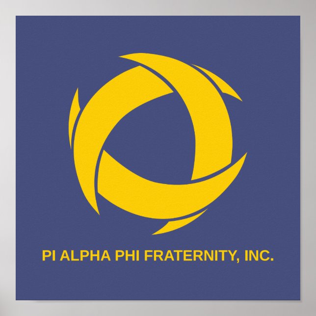 Pi Alpha Phi Fraternity Logo with Full Name Poster (Front)