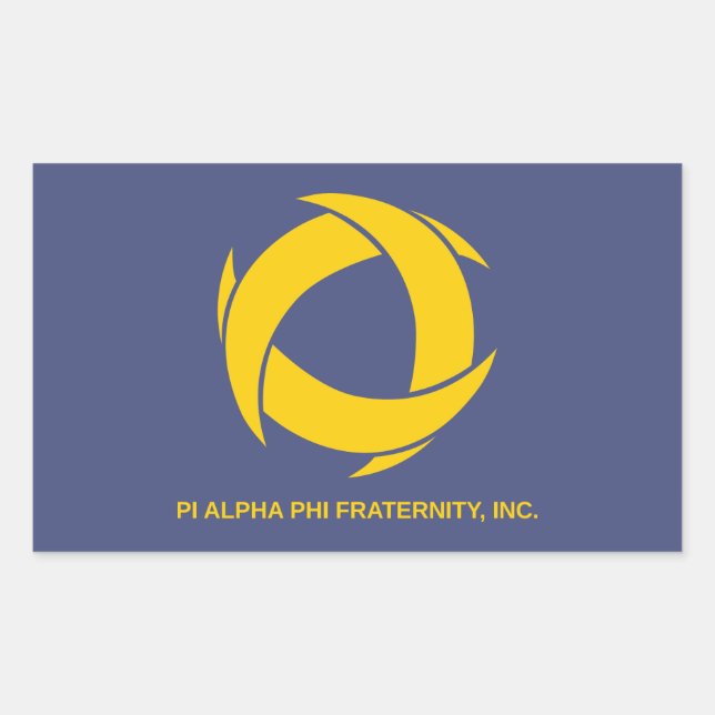Pi Alpha Phi Fraternity Logo with Full Name Rectangular Sticker (Front)