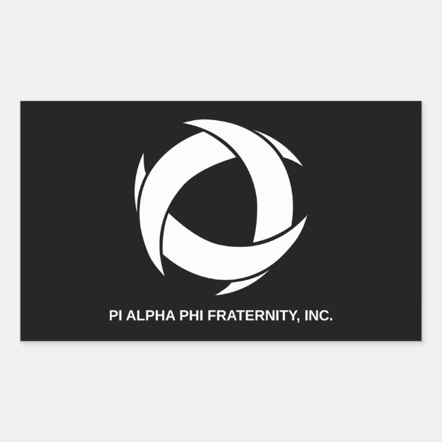 Pi Alpha Phi Fraternity Logo with Full Name Rectangular Sticker (Front)