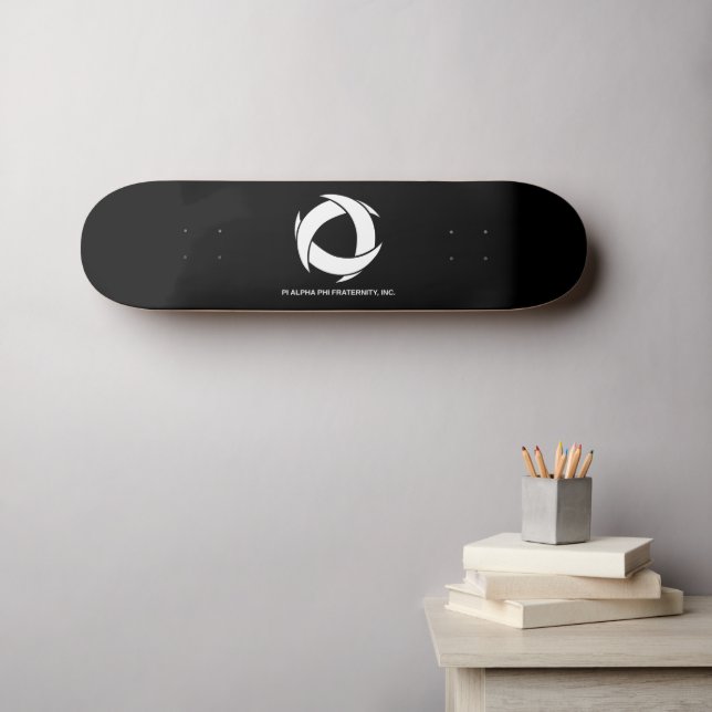 Pi Alpha Phi Fraternity Logo with Full Name Skateboard (Wall Art (Horz))
