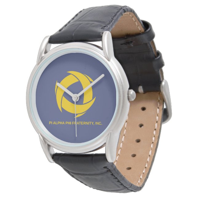 Pi Alpha Phi Fraternity Logo with Full Name Watch (Angled)