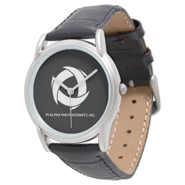 Pi Alpha Phi Fraternity Logo with Full Name Watch (Angled)