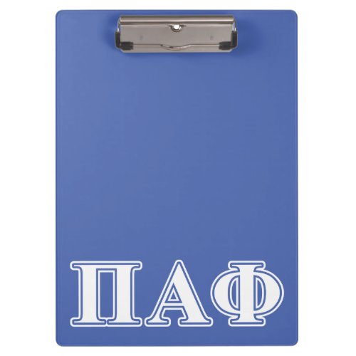 Pi Alpha Phi White and Blue Letters Clipboard