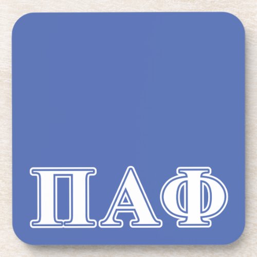 Pi Alpha Phi White and Blue Letters Drink Coaster