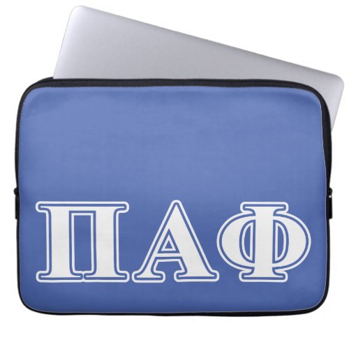 Pi Alpha Phi White and Blue Letters Laptop Sleeve